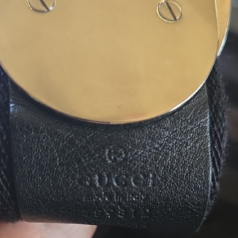 Gucci Black & grey Belt with cbrome Clasp - Picture 10 of 13
